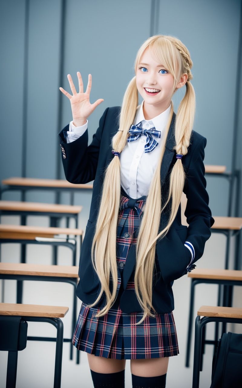 AI美女写真集┃制服の美女乙女2 サンプル3ページ目