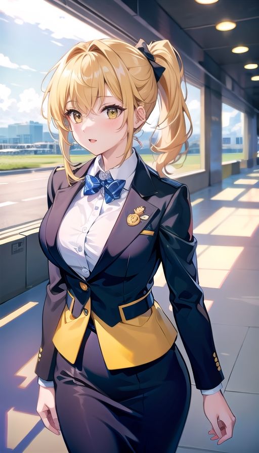金髪ギャルキャビンアテンダント サンプル1ページ目