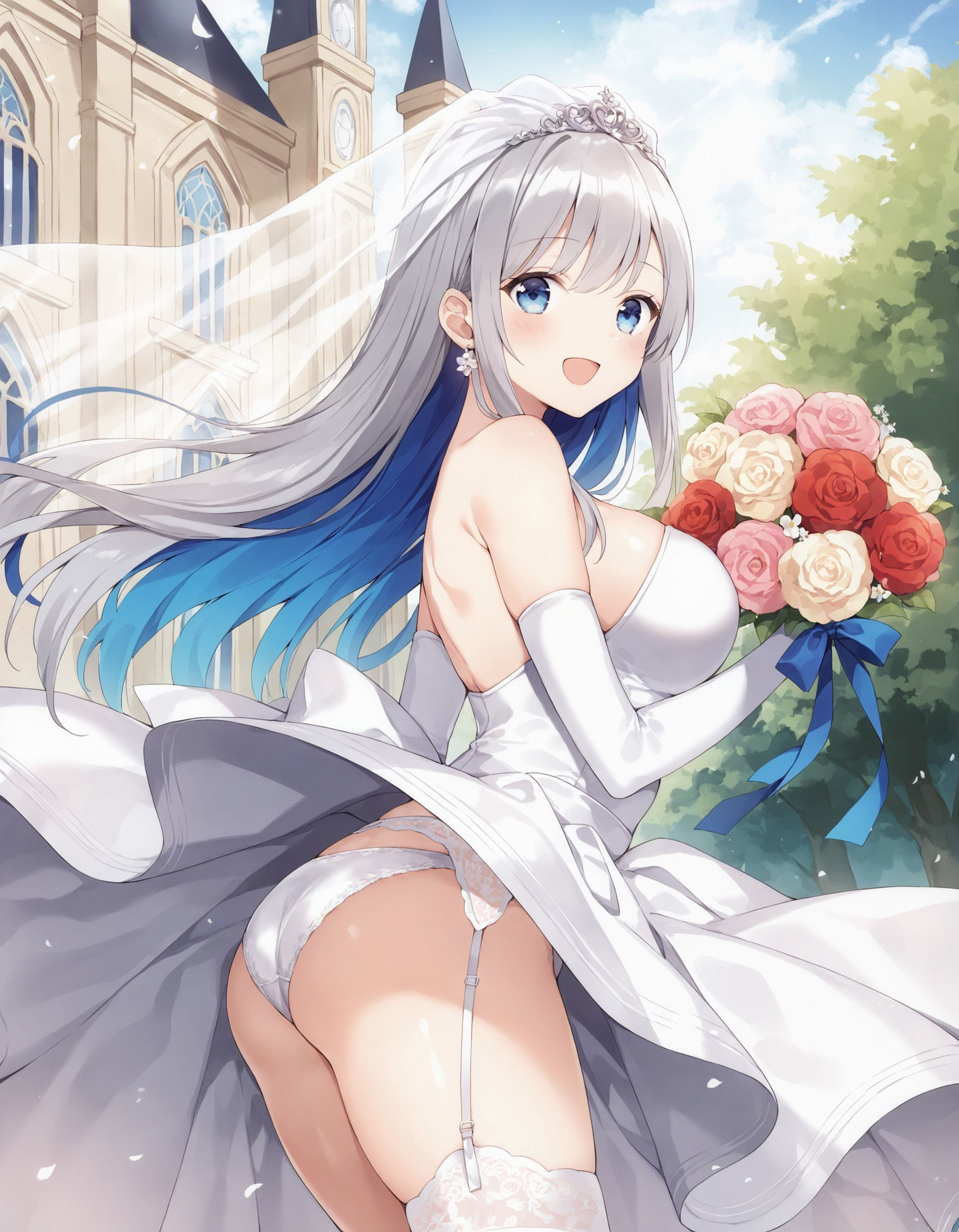 ウェディングドレスでパンチラ サンプル1ページ目