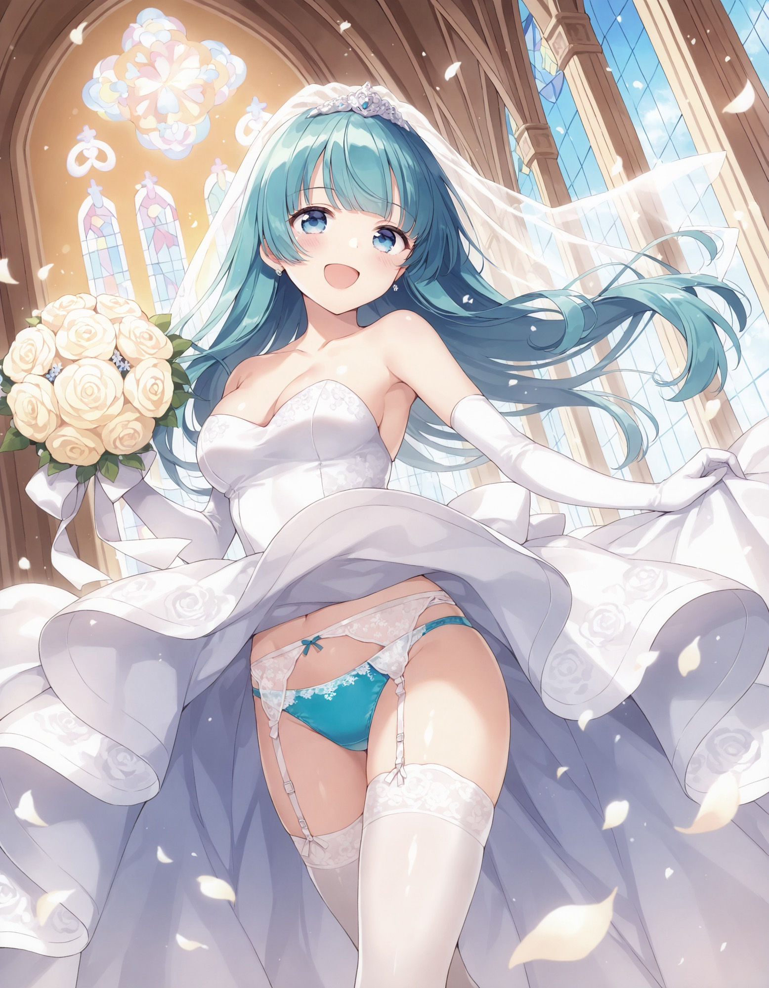 ウェディングドレスでパンチラ サンプル2ページ目