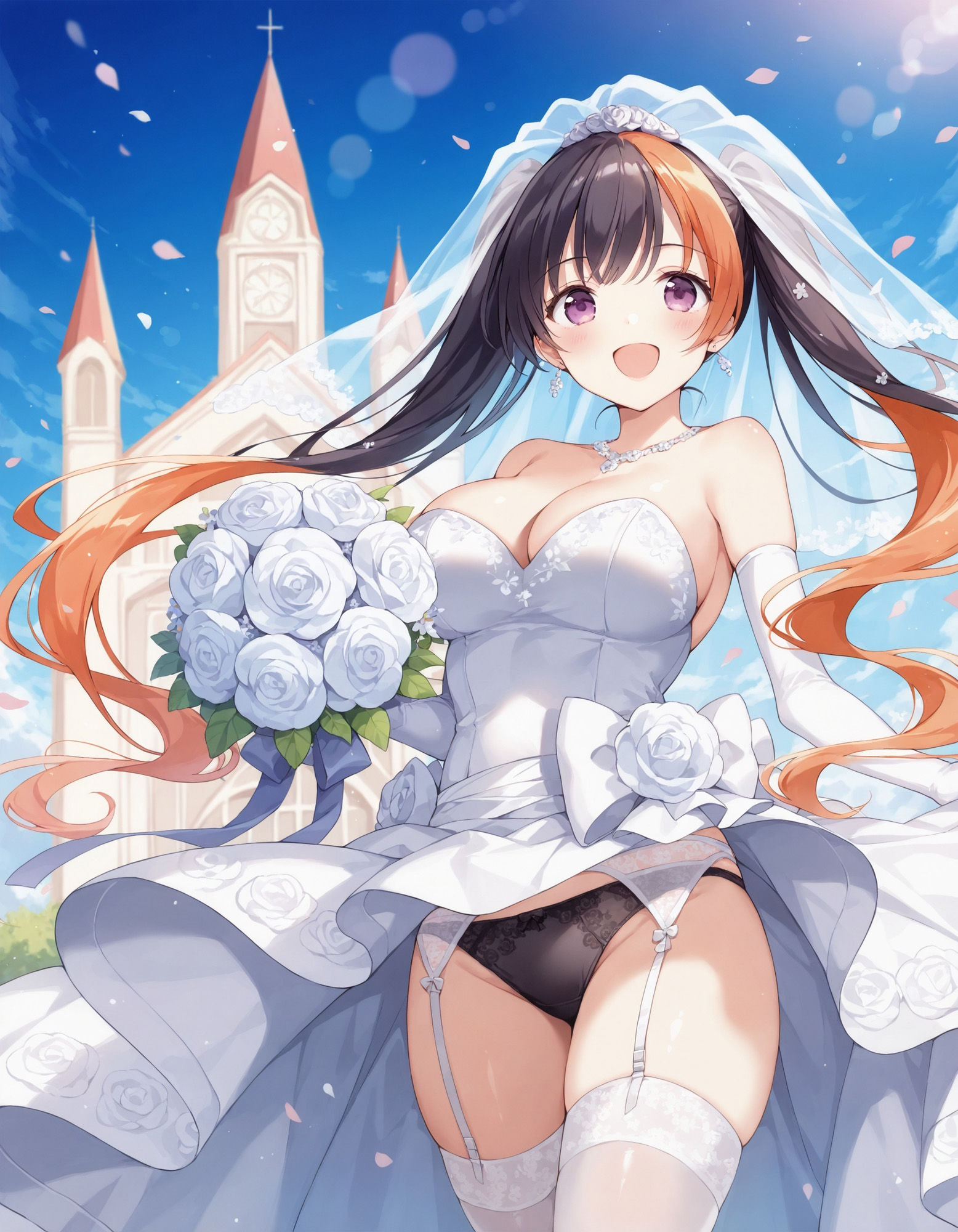 ウェディングドレスでパンチラ サンプル3ページ目