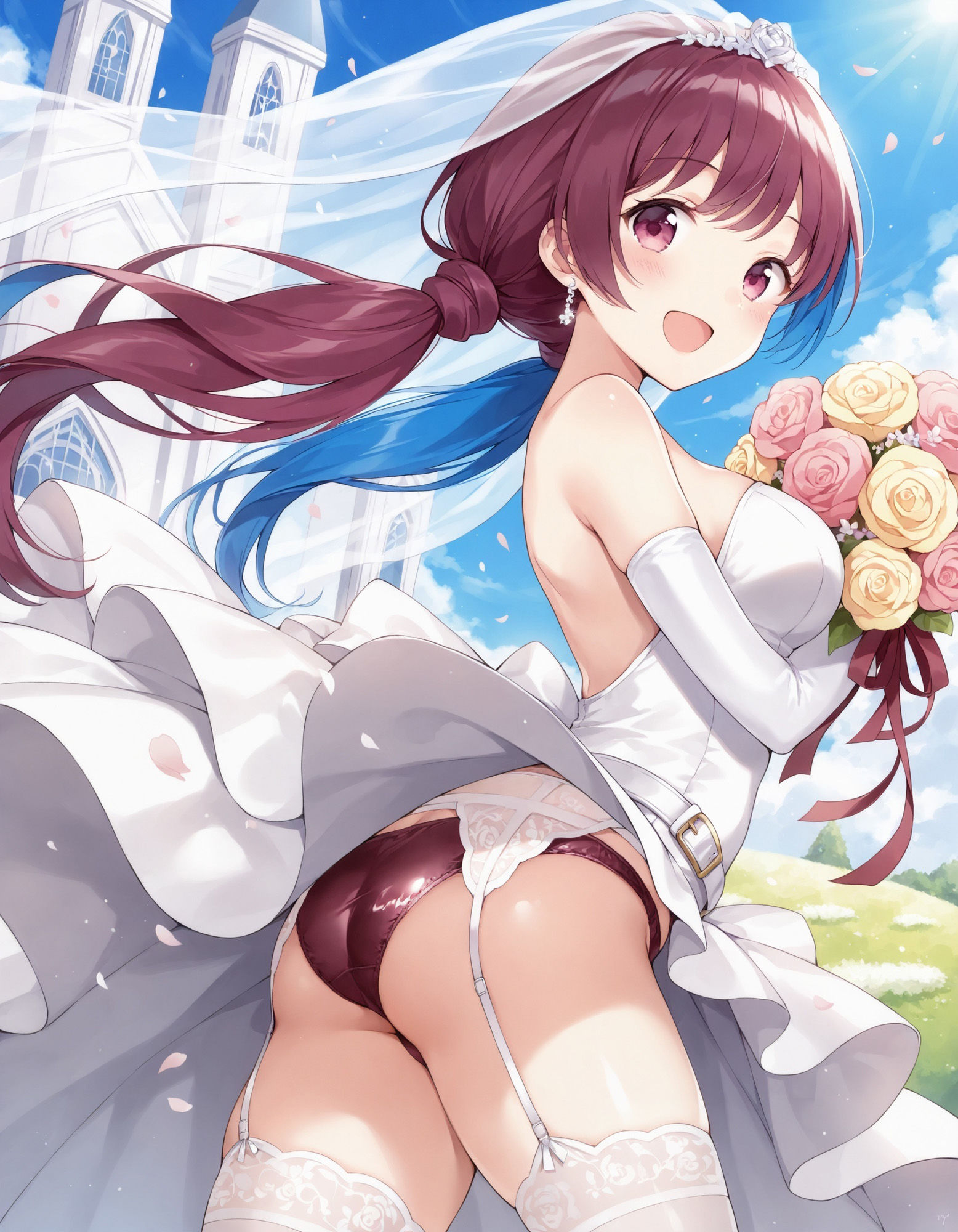 ウェディングドレスでパンチラ サンプル4ページ目