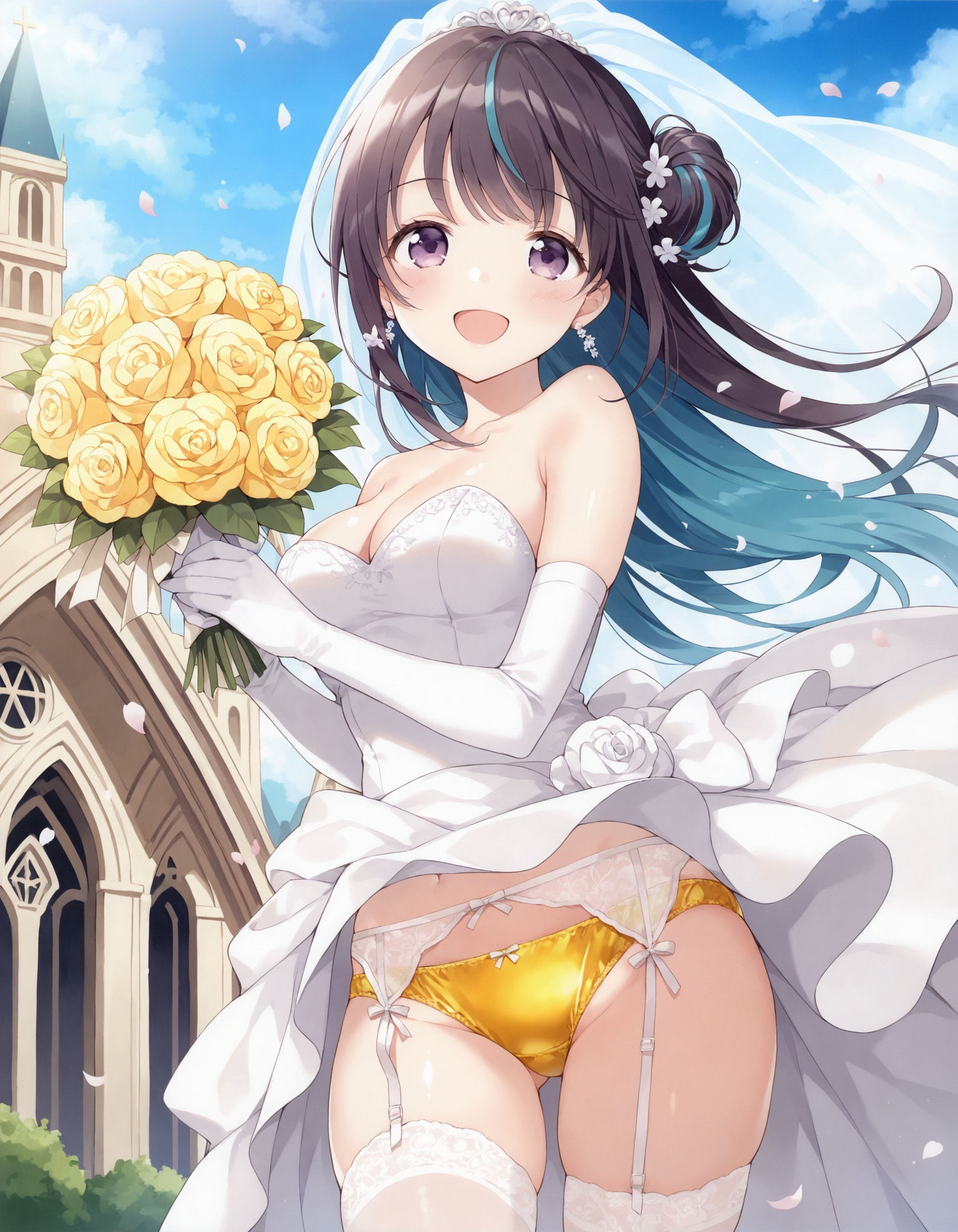 ウェディングドレスでパンチラ サンプル5ページ目