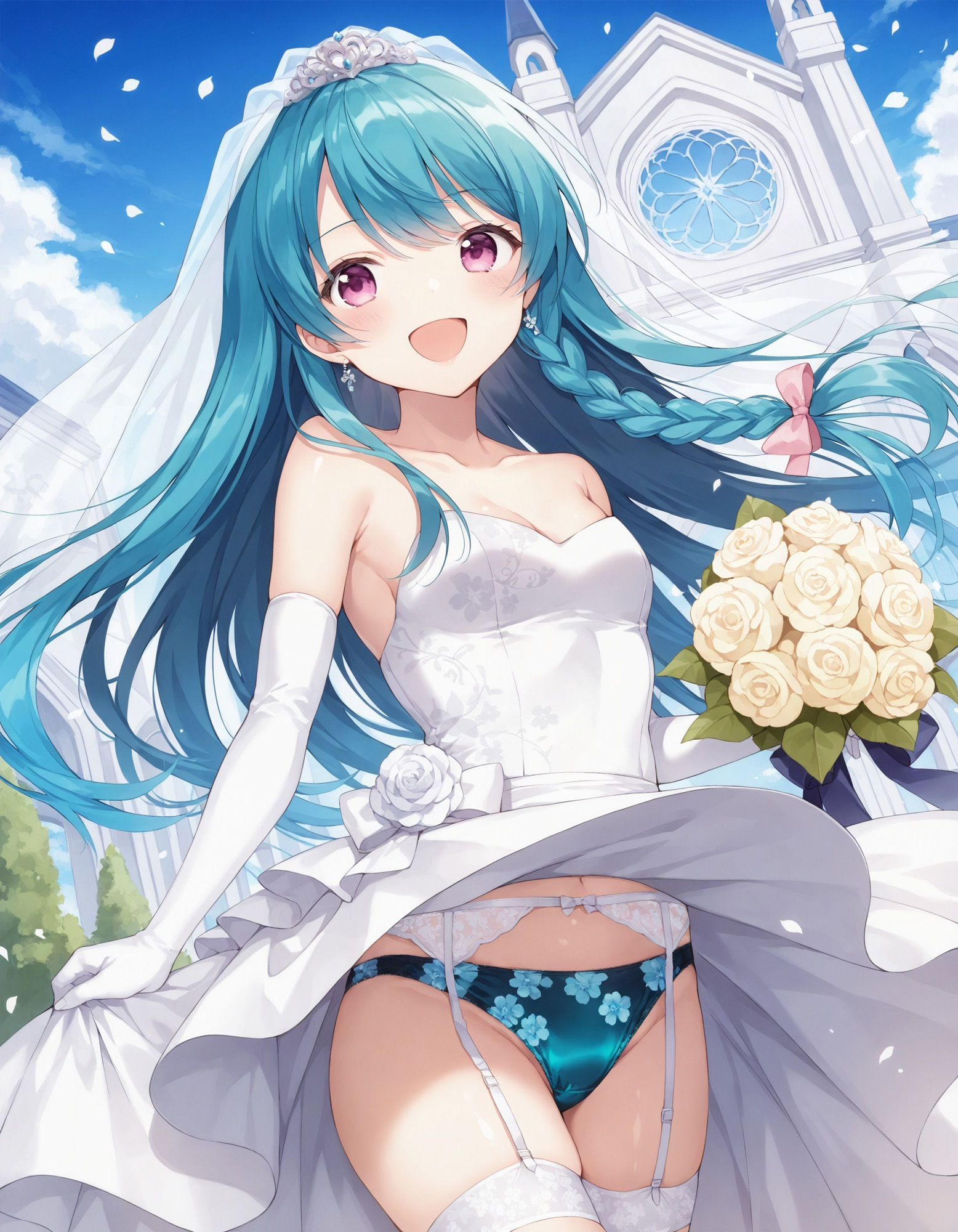 ウェディングドレスでパンチラ サンプル7ページ目