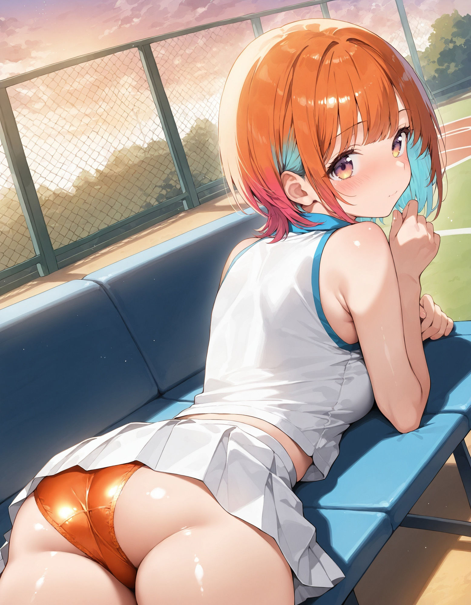 テニスウェアで寝そべりパンチラ サンプル5ページ目