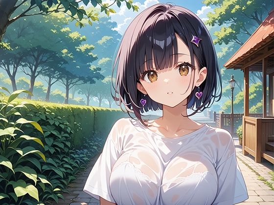 巨乳学園 黒髪ビッチギャル サンプル1ページ目