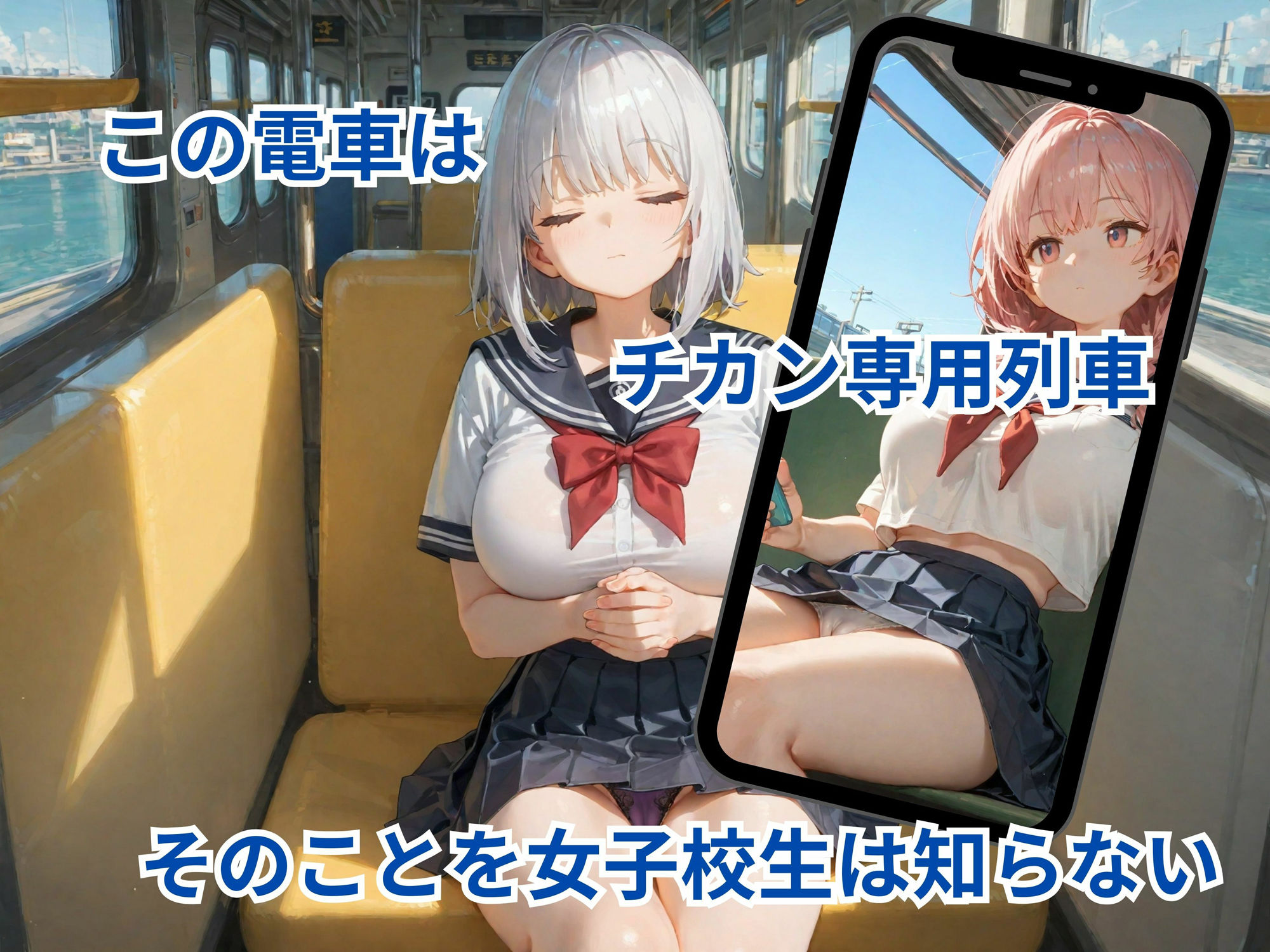 痴●電車 揺れる電車乱れる女子校生 サンプル2ページ目