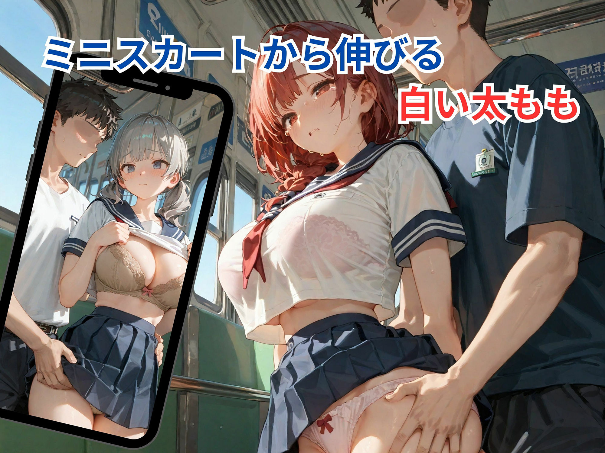 痴●電車 揺れる電車乱れる女子校生 サンプル3ページ目