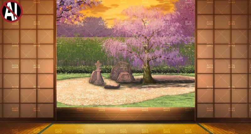 みにくる背景CG素材集『桜の日本庭園』 サンプル2ページ目