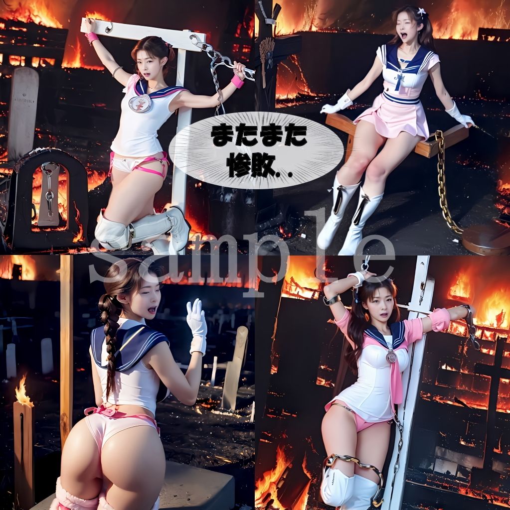 Sayaの変態日記/セーラー戦士/決闘に負けて磔、火あぶりの刑編 サンプル8ページ目