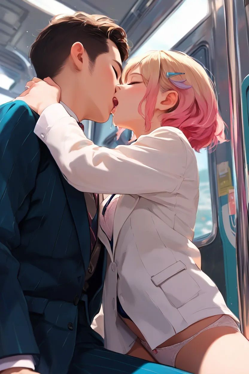 【CG集＋ストーリー動画】電車の中でずっとキスをして… サンプル1ページ目