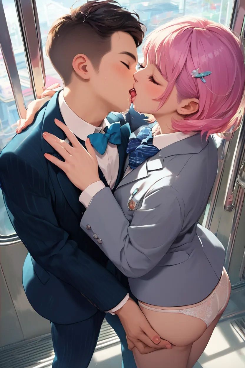 【CG集＋ストーリー動画】電車の中でずっとキスをして… サンプル3ページ目