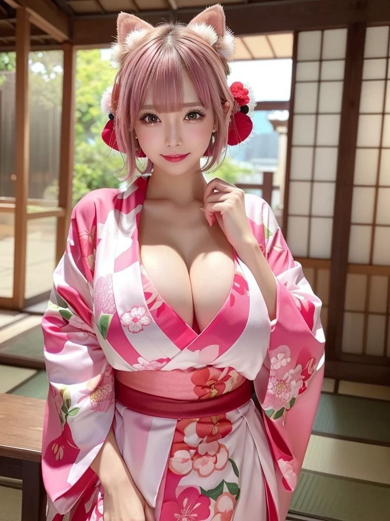 紅桜夢幻:ピンク髪の花魁絵巻 サンプル3ページ目