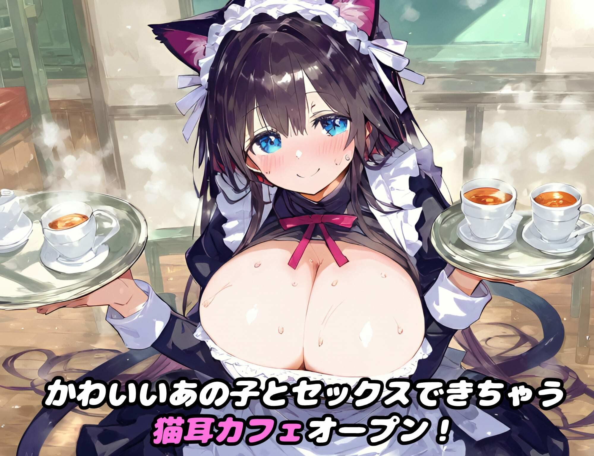 かわいいがいっぱい猫耳カフェにようこそ！イチャラブセックスと滅茶苦茶にしたい人の為の裏VIPルーム！【CG集400枚】 サンプル1ページ目