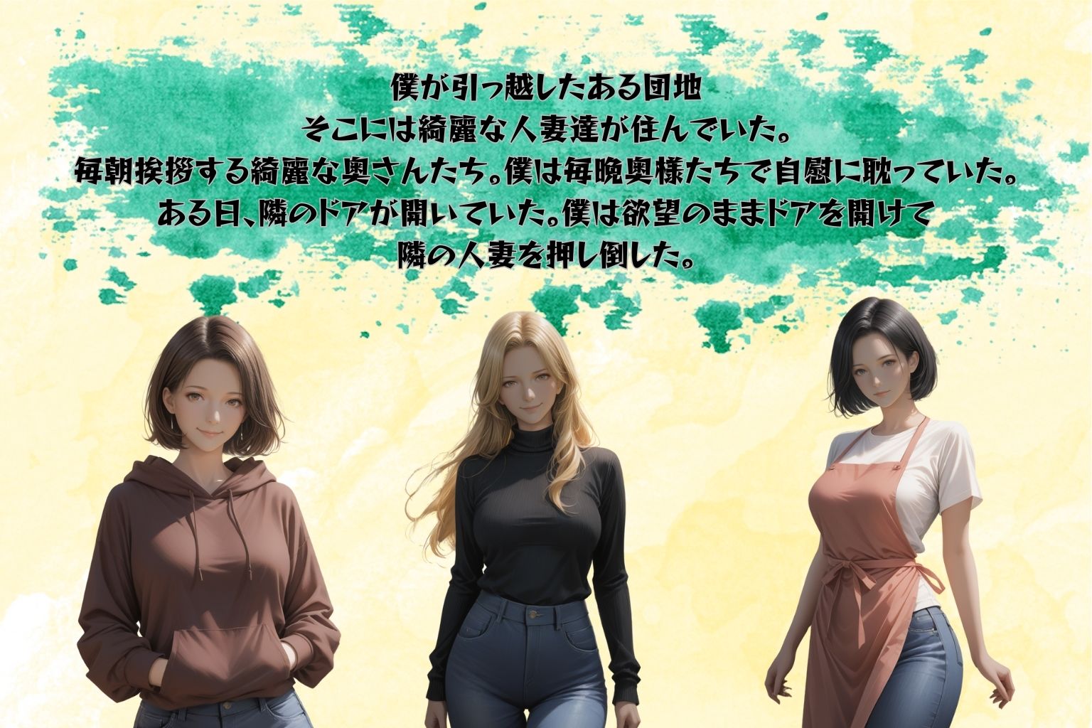 隣の人妻を押し倒す サンプル1ページ目