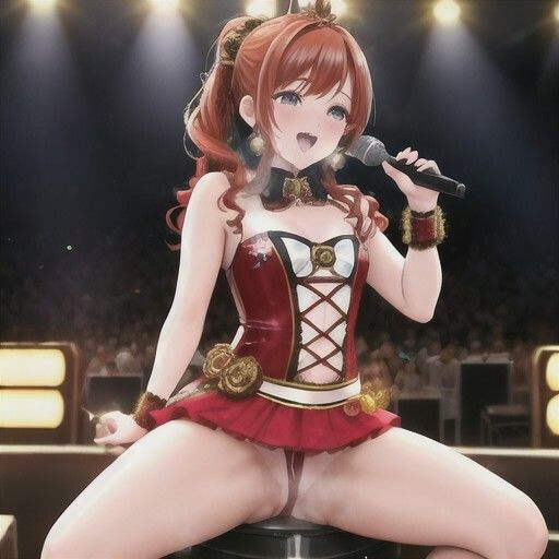 （裏）人気アイドルのエロライブ  赤髪ちゃん編 サンプル2ページ目