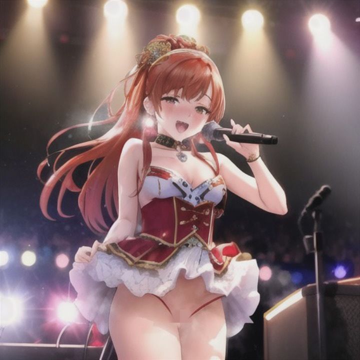 （裏）人気アイドルのエロライブ  赤髪ちゃん編 サンプル4ページ目