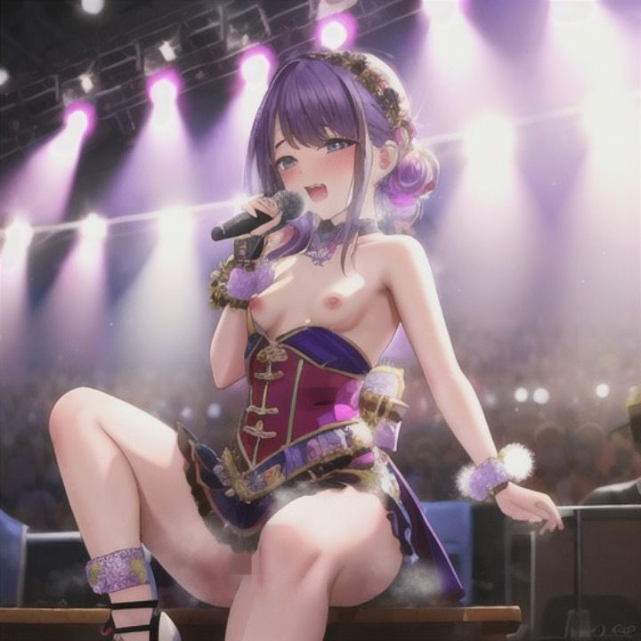 （裏）人気アイドルのエロライブ  紫髪ちゃん編 サンプル2ページ目