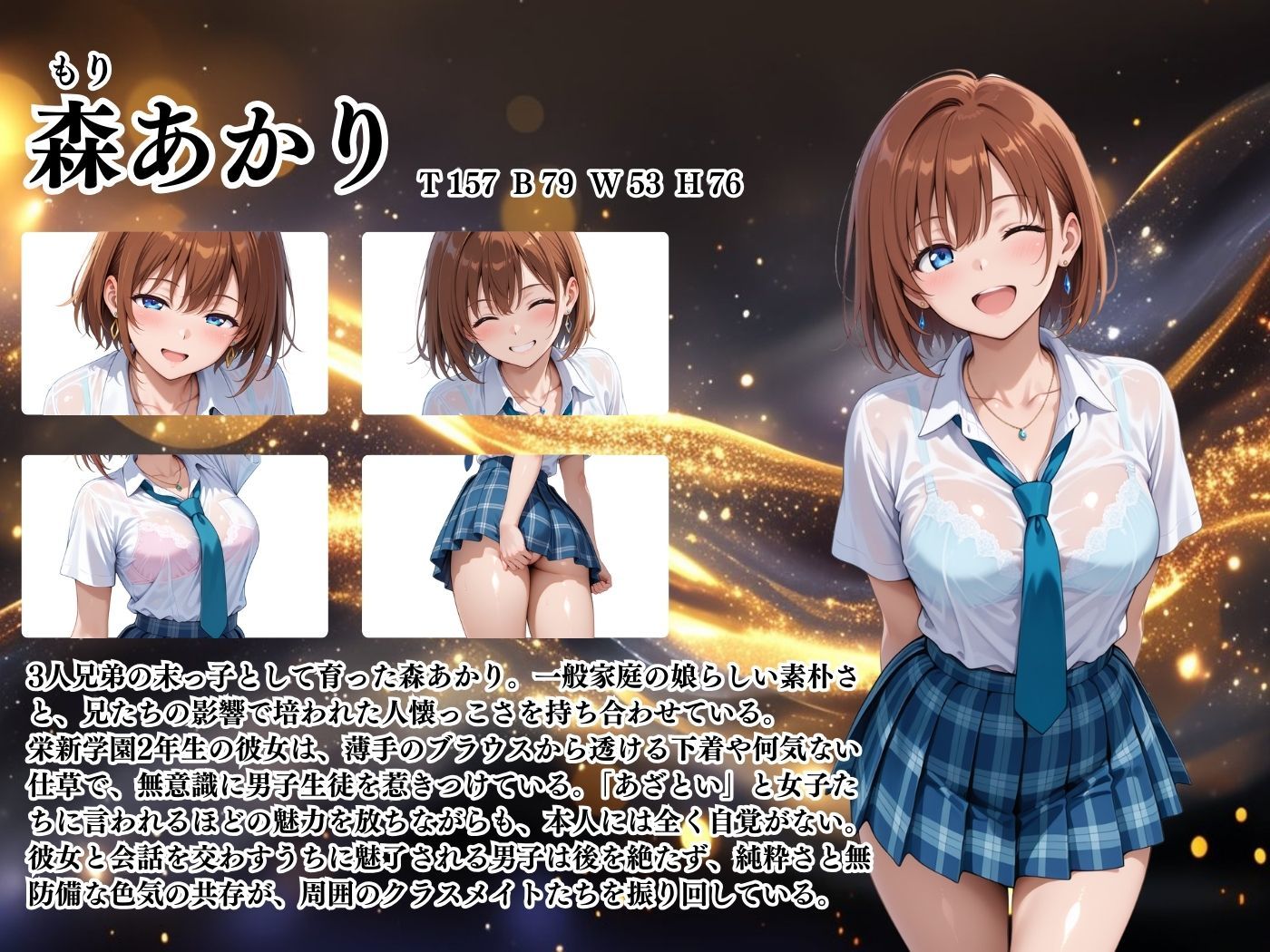 【4Kイラスト】1万3000人の生徒を抱いた校長による森あかりへの性指導（スク水編） サンプル2ページ目