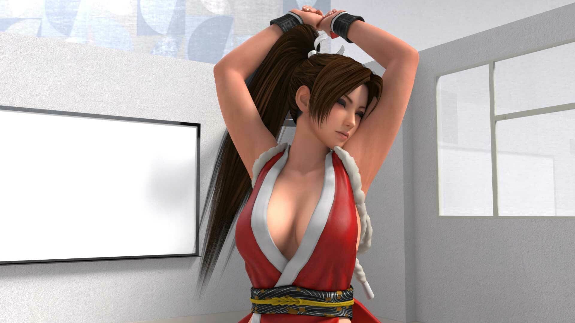 元祖セクシーくノ一『不知火舞』の丸出しおっぱいの乳揺れでヌキまくろう（セルフ・ユサユサ編3） サンプル3ページ目