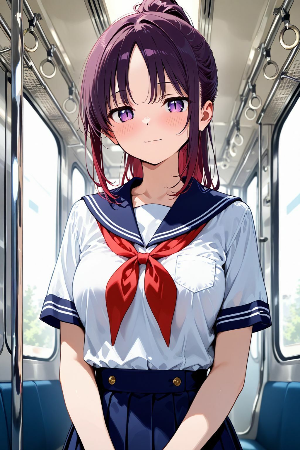 女子〇生専用車両に間違えて乗ったらえっちな女の子のがいっぱいいた件 サンプル1ページ目