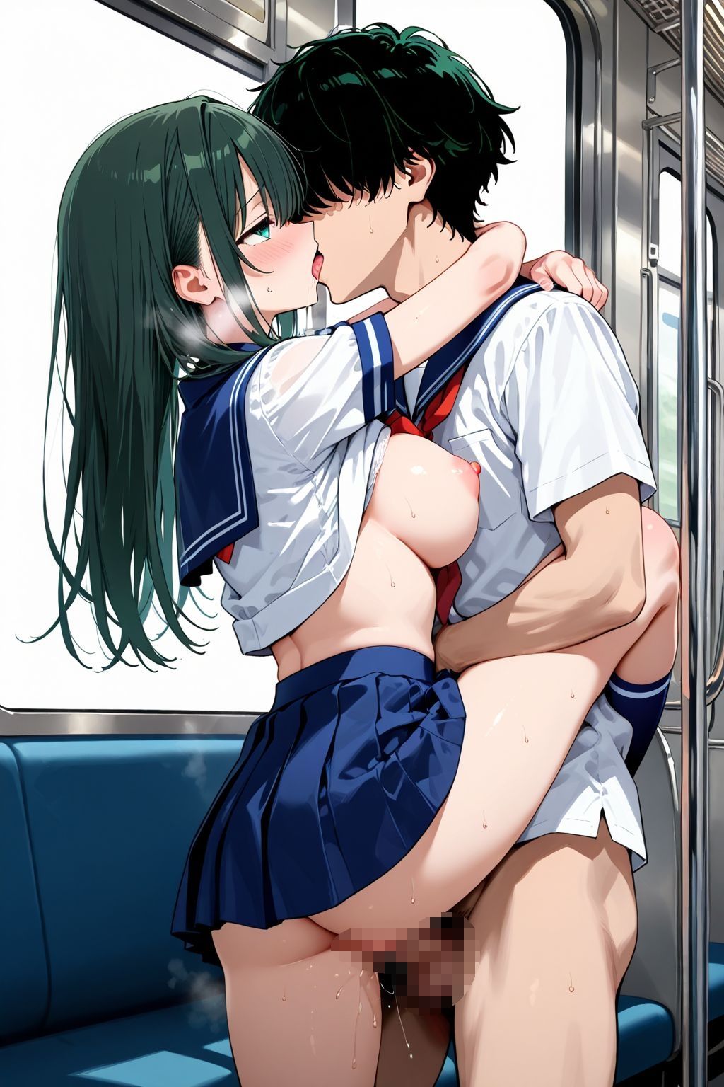 女子〇生専用車両に間違えて乗ったらえっちな女の子のがいっぱいいた件 サンプル8ページ目