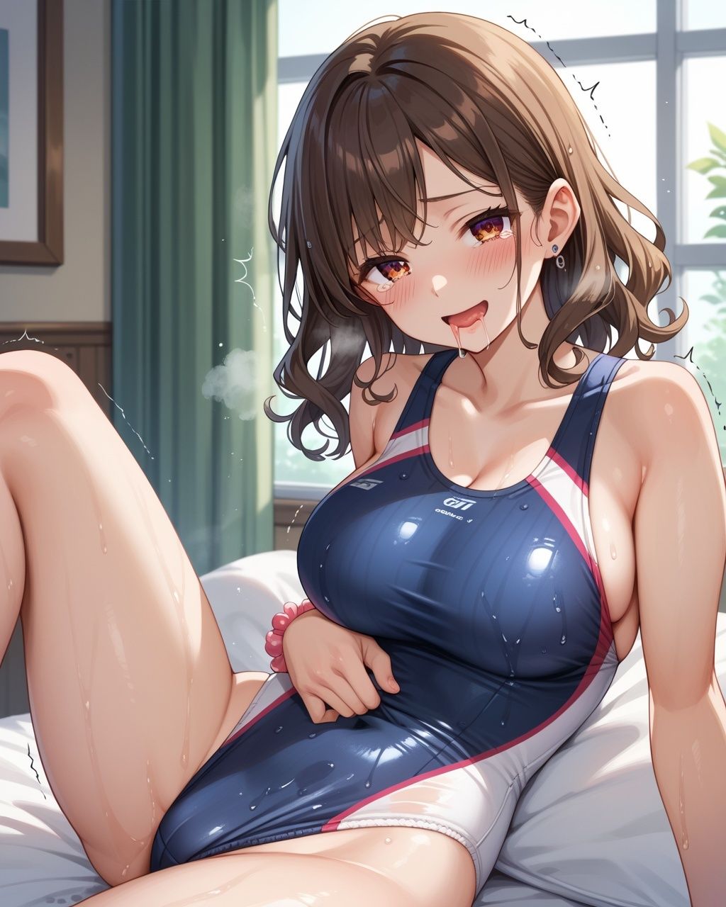 清楚系爆乳スク水 調教性奴● 大量中出しで孕ませる！！ サンプル2ページ目