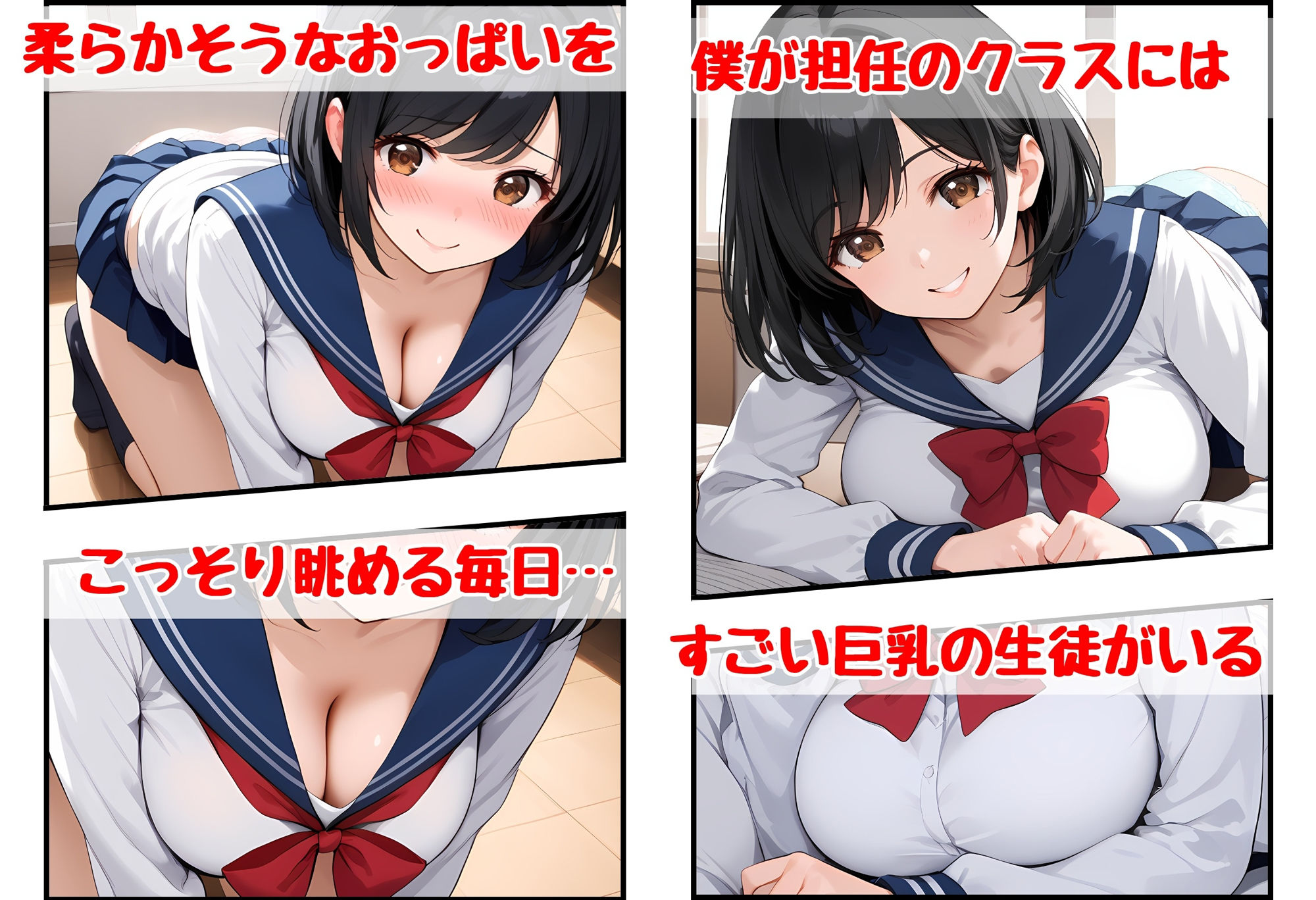 女子生徒の巨乳にたくさん甘えさせてもらう話 サンプル1ページ目