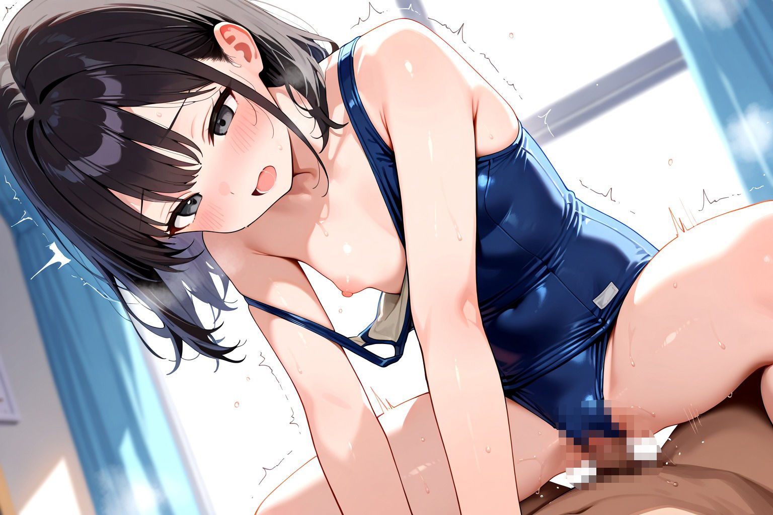 貧乳少女 スク水に媚薬をしこまれて サンプル2ページ目