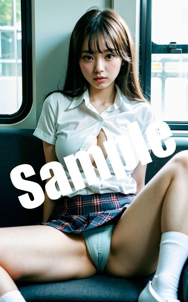 淫乱巨乳美女シリーズ Vol2.電車の制服美女編〜おまんこ、さわってほしい・・・ サンプル3ページ目
