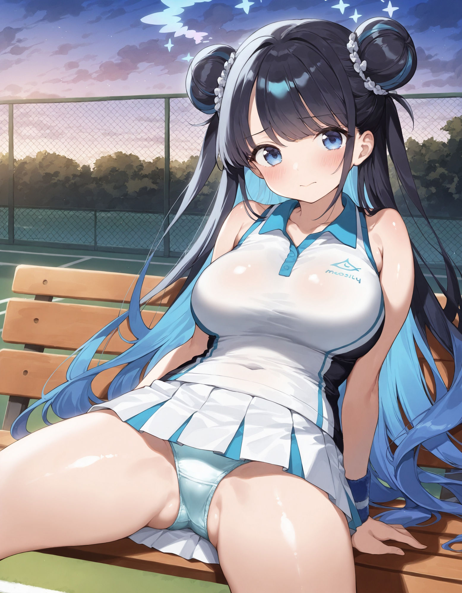 テニスウェアで座りパンチラ サンプル1ページ目