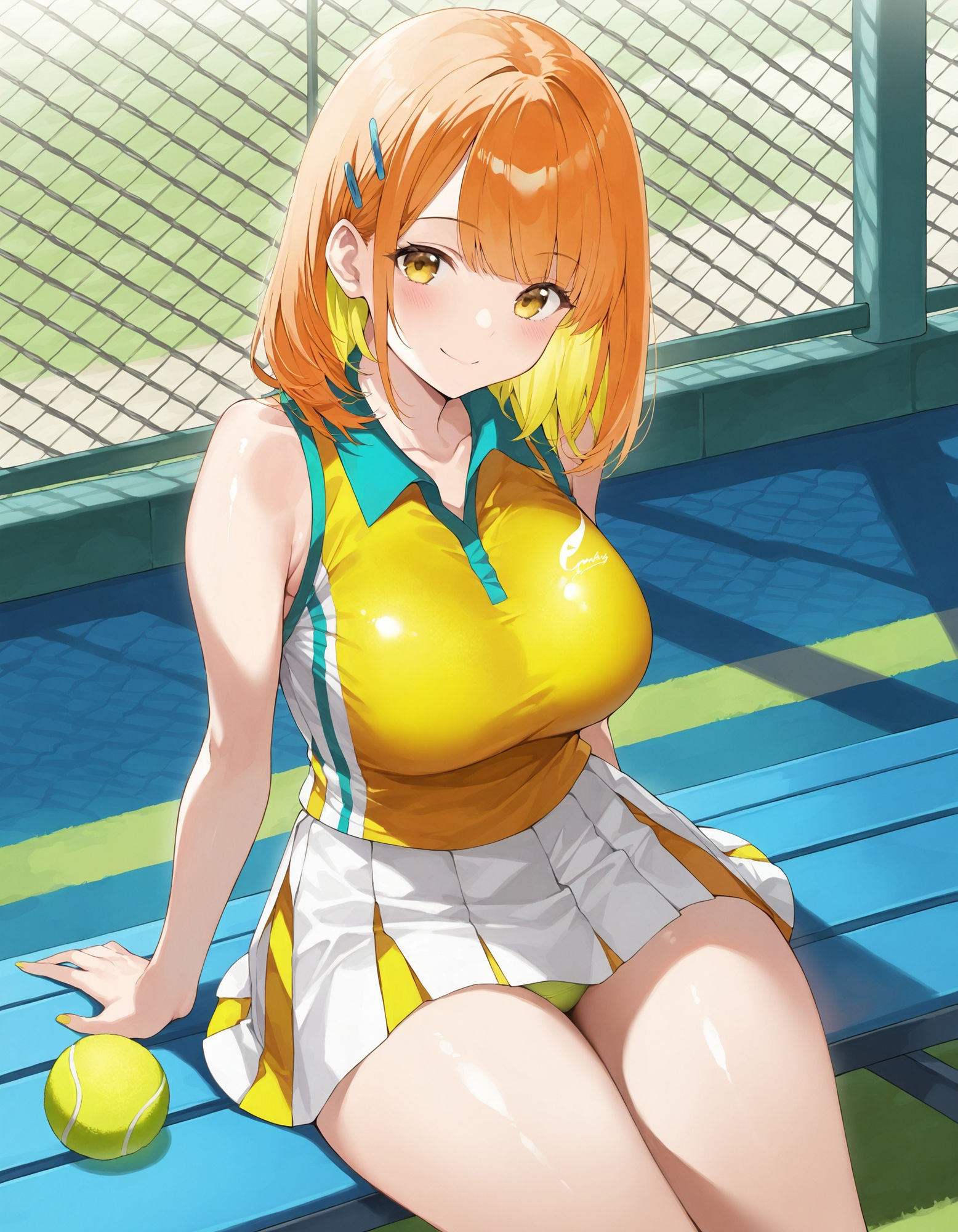 テニスウェアで座りパンチラ サンプル2ページ目