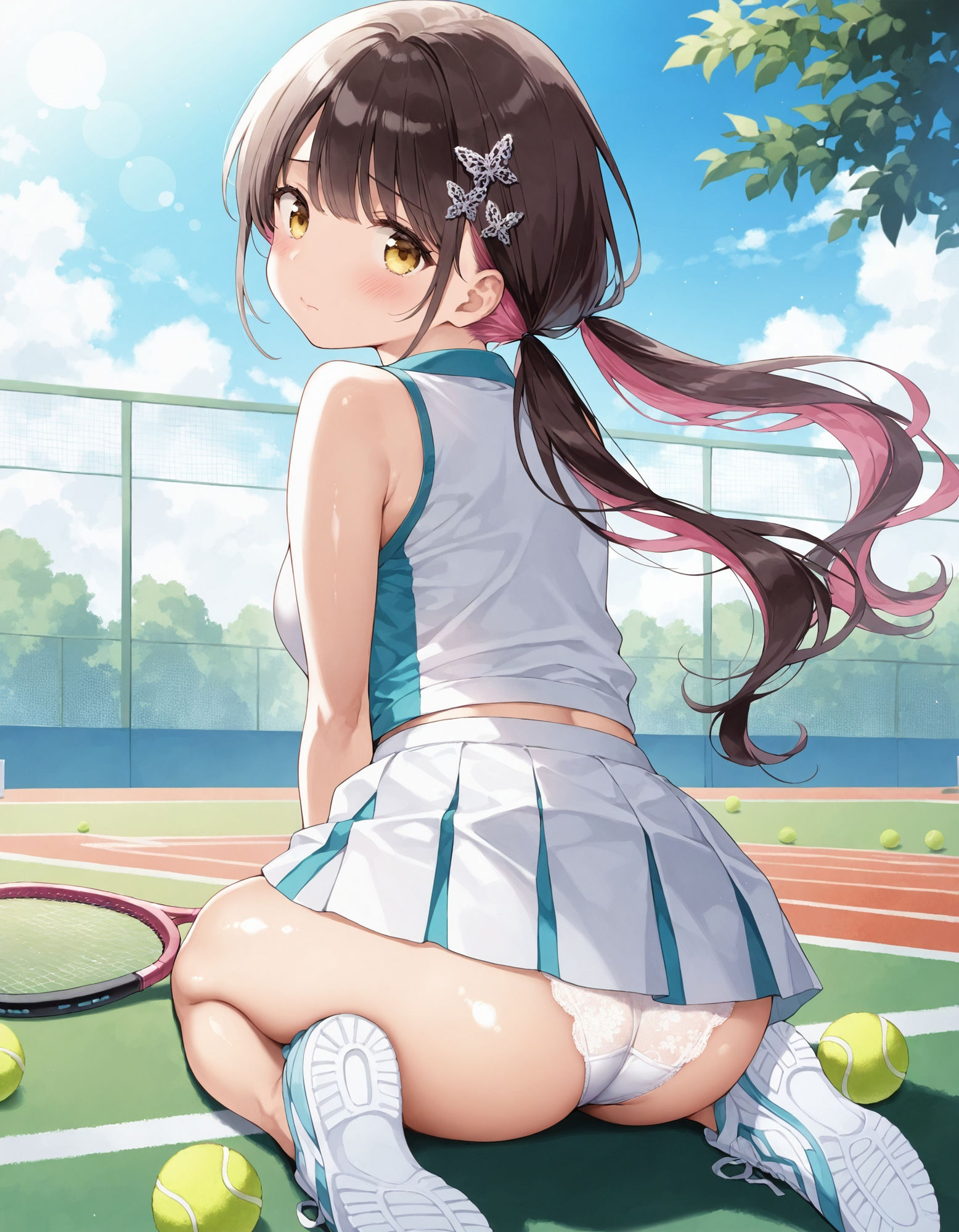 テニスウェアで座りパンチラ サンプル5ページ目