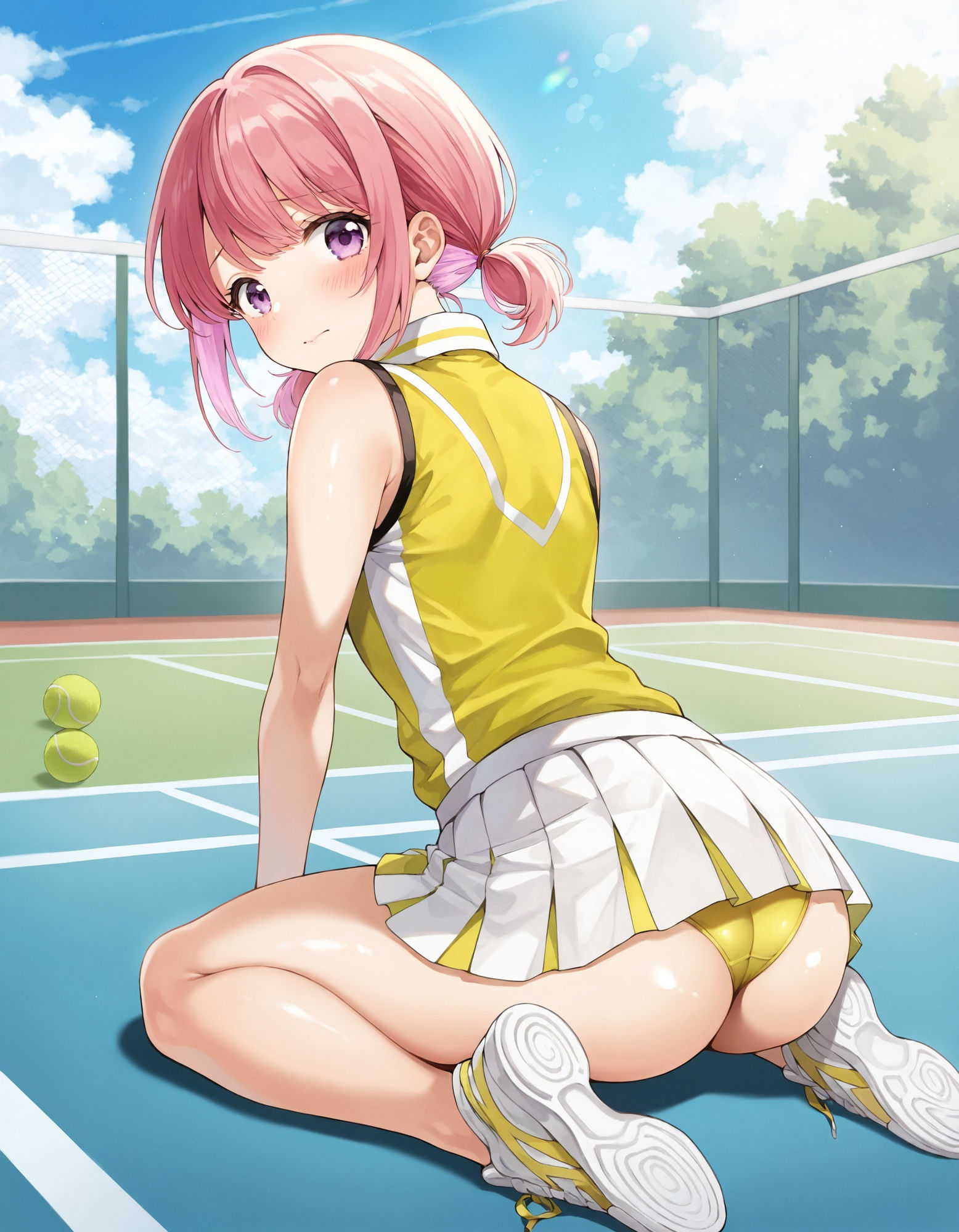 テニスウェアで座りパンチラ サンプル6ページ目
