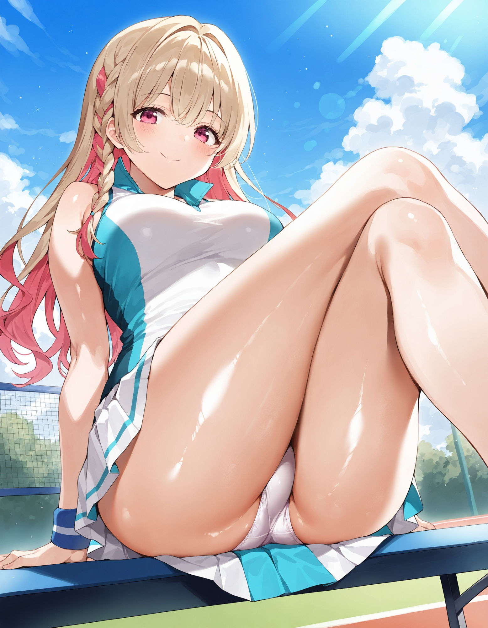 テニスウェアで座りパンチラ サンプル7ページ目