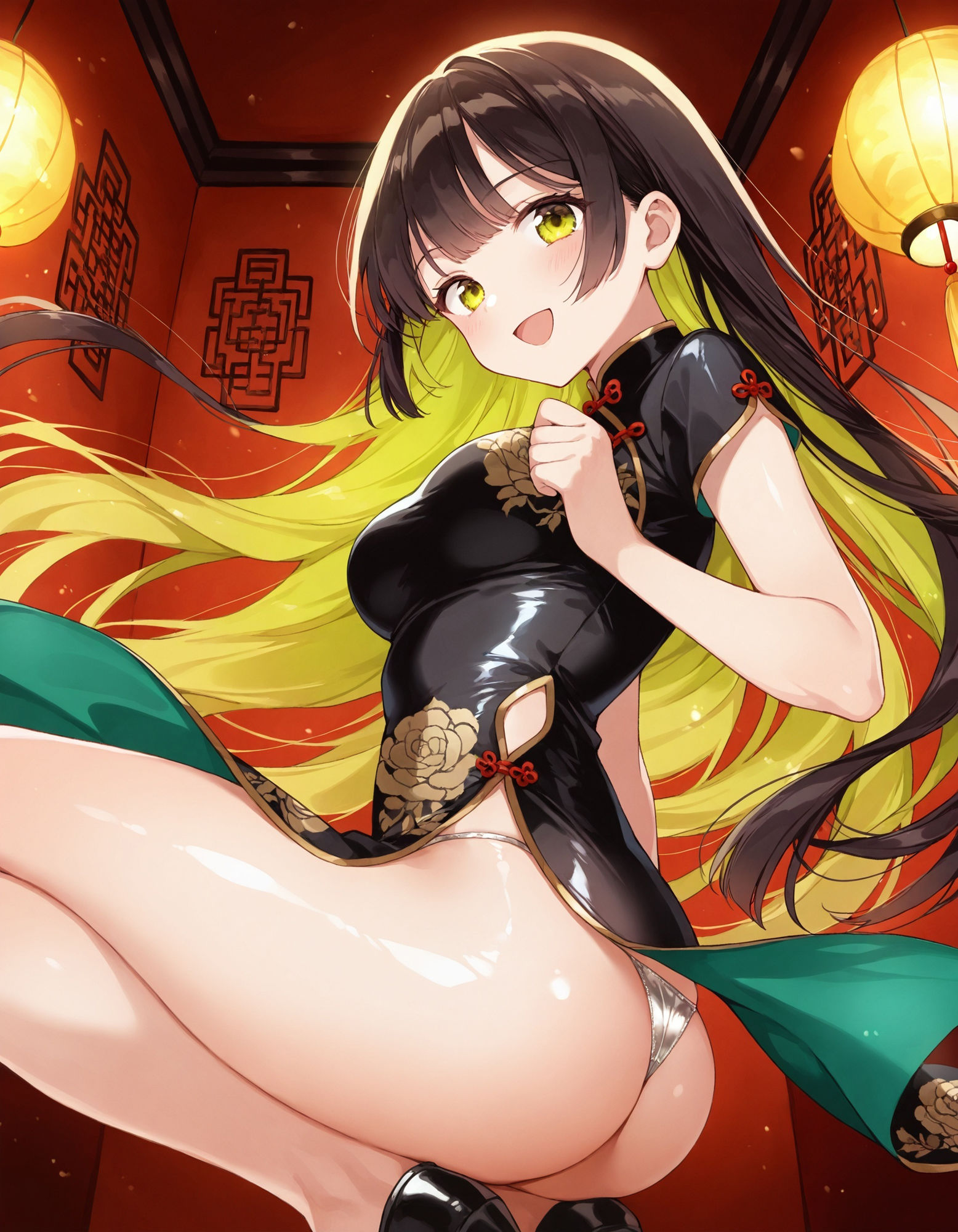 チャイナドレスでしゃがみパンチラ サンプル5ページ目