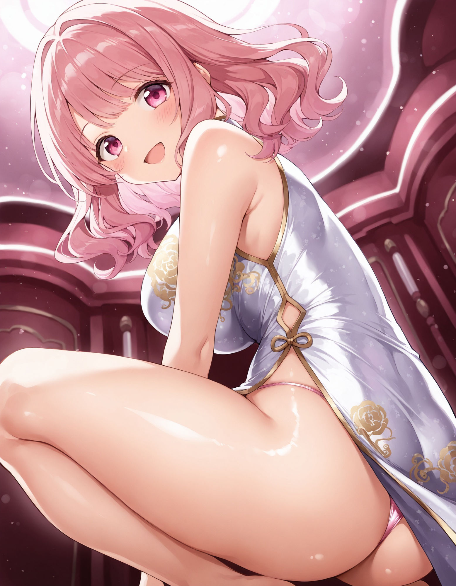 チャイナドレスでしゃがみパンチラ サンプル8ページ目