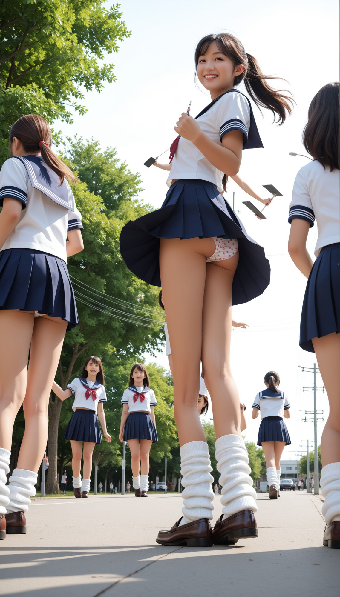 ミニスカートとルーズソックスの新入学の制服女子200p サンプル2ページ目
