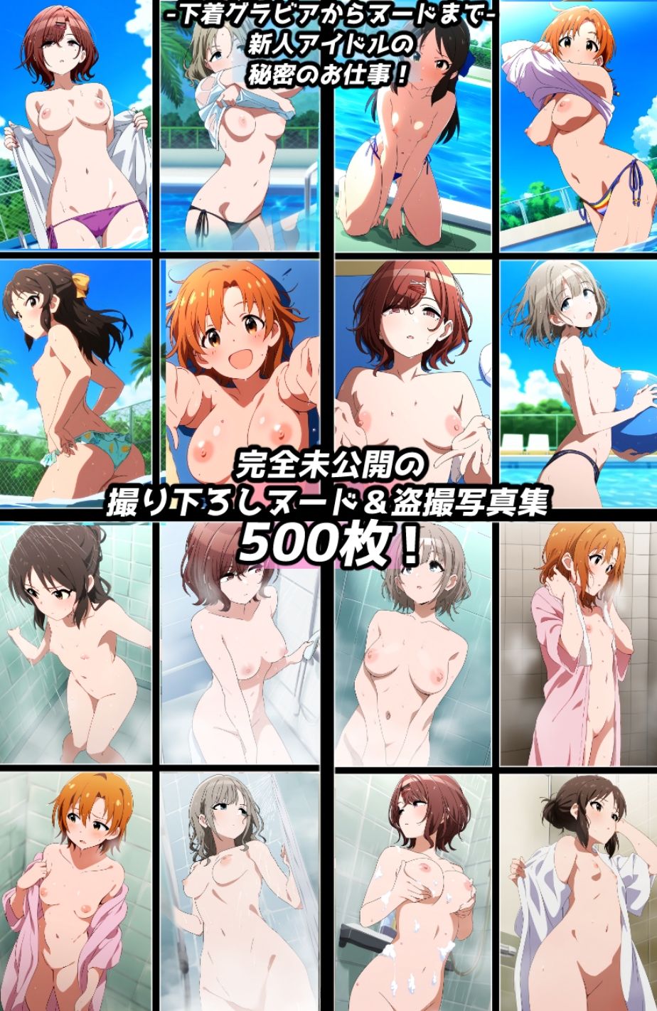 濡れ透け＆盗撮フェチ特化 2010年代アニメ作画特集 アイドルたちのプール撮影会/シャワー盗撮 その6 -500枚を撮影- サンプル3ページ目