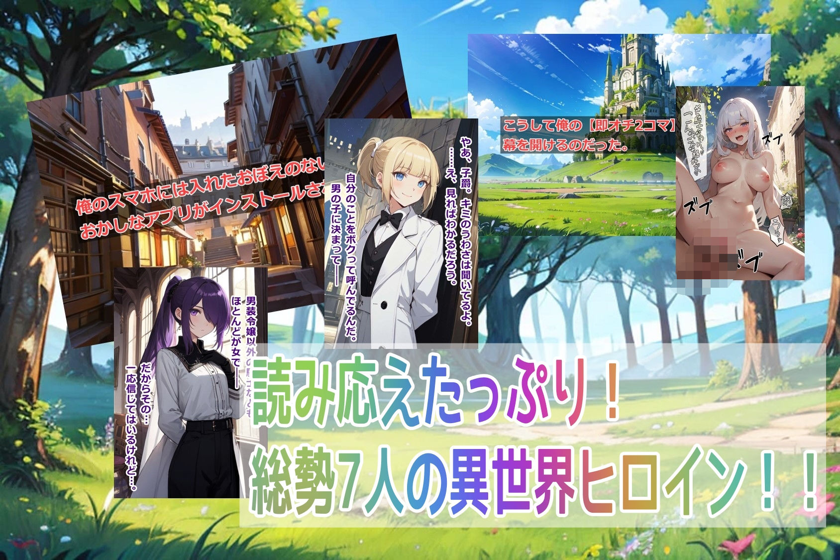 おかしなスマホアプリで異世界の「男装令嬢・騎士様」を【即オチ2コマ】させる話 サンプル2ページ目