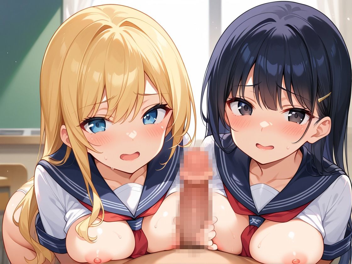 巨乳女子◯生と制服えっちして孕ませてみた サンプル1ページ目