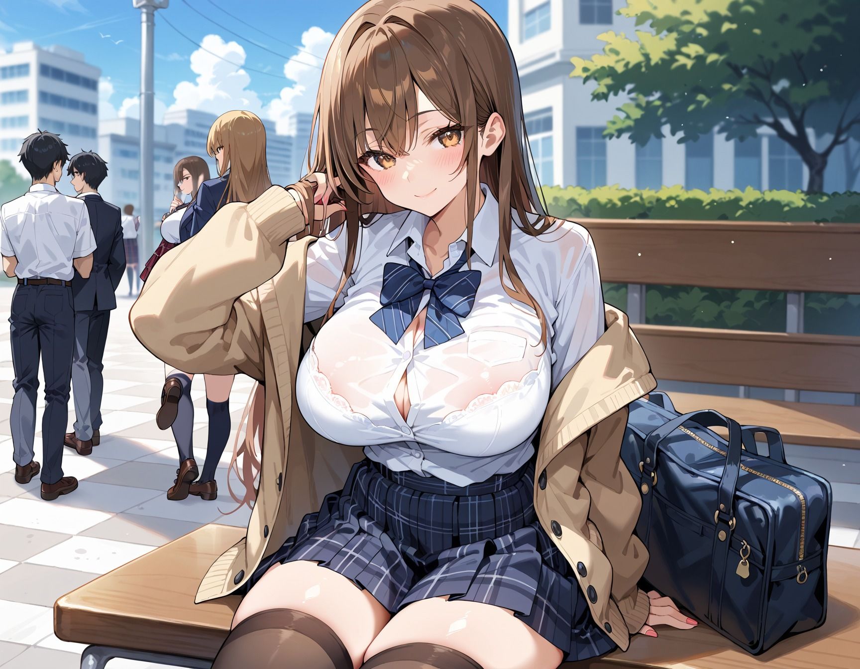 【高画質画像集】爆乳女子校生に制服のまま生ハメ中出し サンプル3ページ目