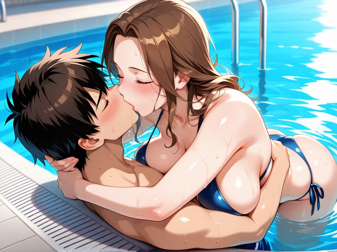 プールで種付け ビキニ人妻とびしょ濡セックス サンプル2ページ目