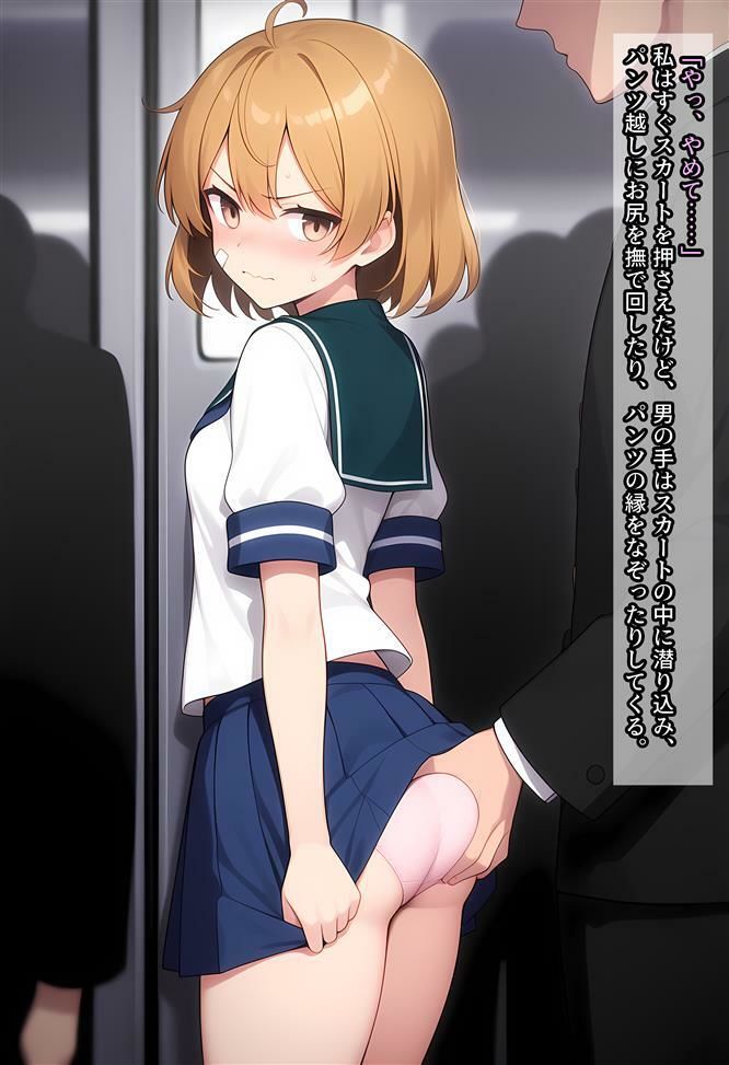 朧ちゃんが電車で痴○される話 サンプル3ページ目
