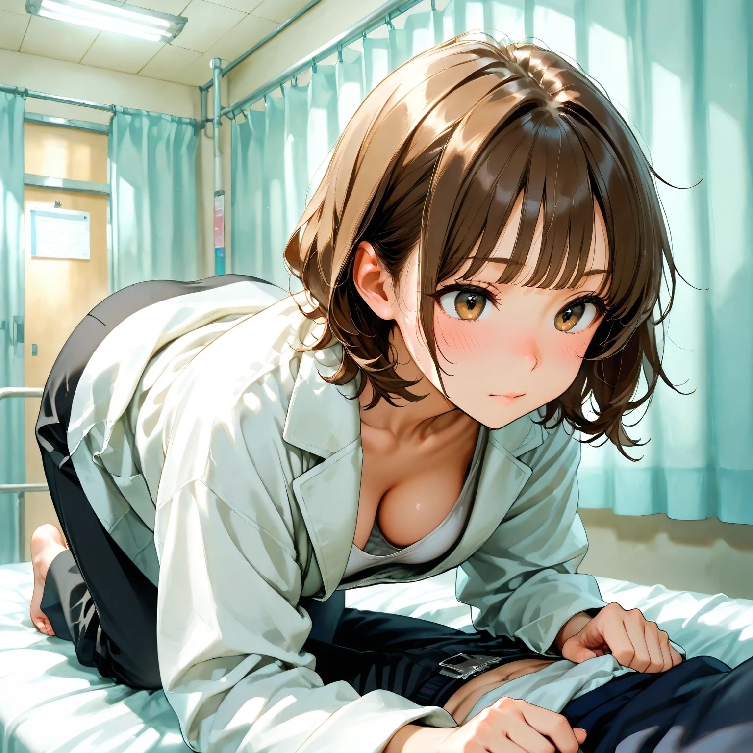 AIイラスト画像集  保健室の先生  フェラ特集 サンプル1ページ目