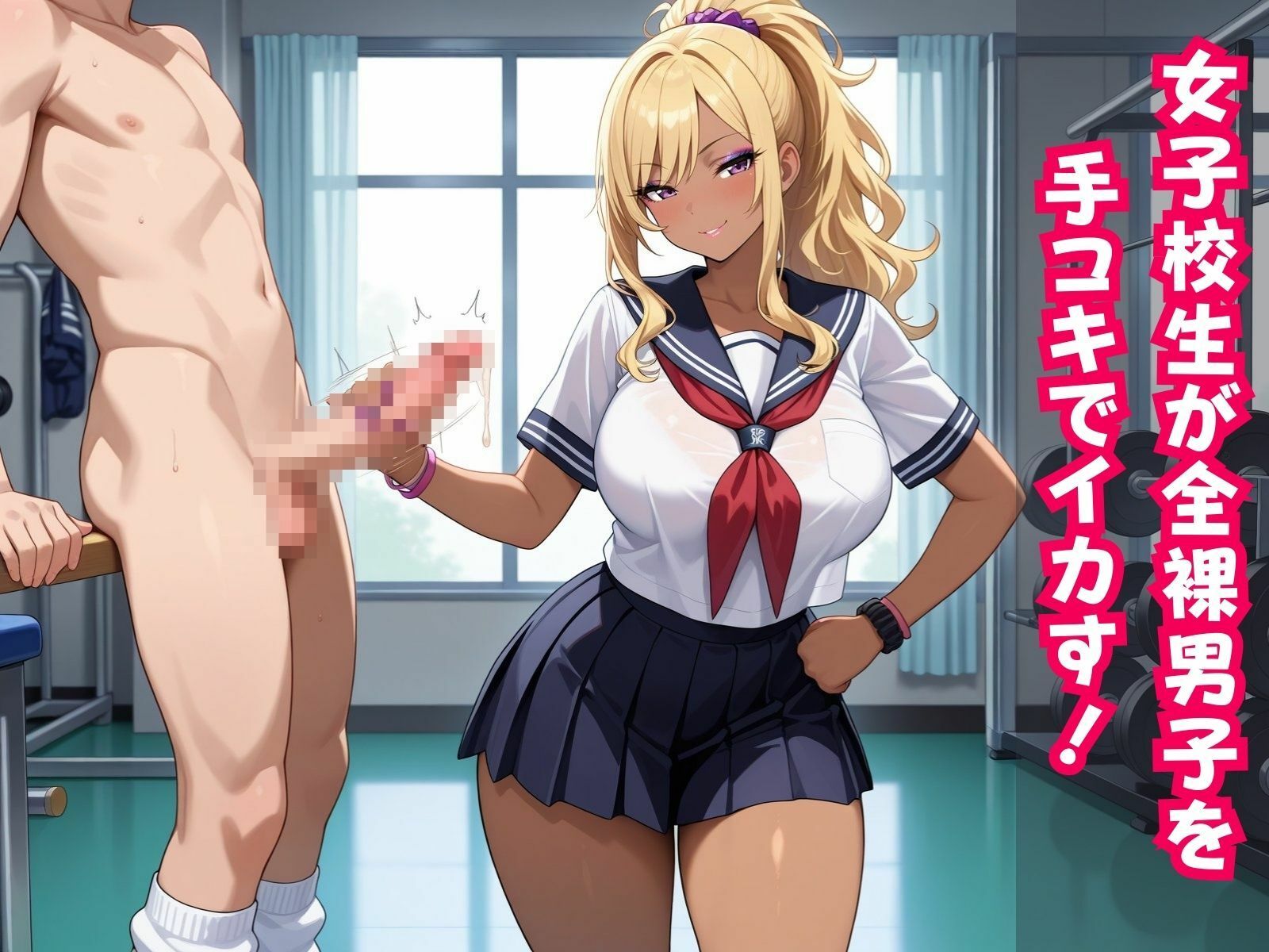 JK手コキ〜CFNM 制服JKに街中でチ〇コガン見される〜 サンプル1ページ目