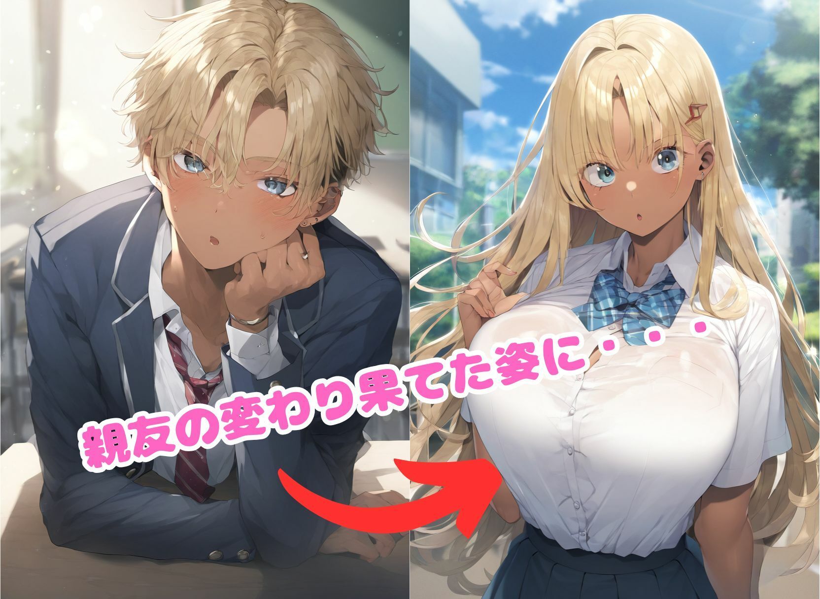 〜性転換TS〜  女体化して黒ギャルになった親友とハメまくる サンプル3ページ目