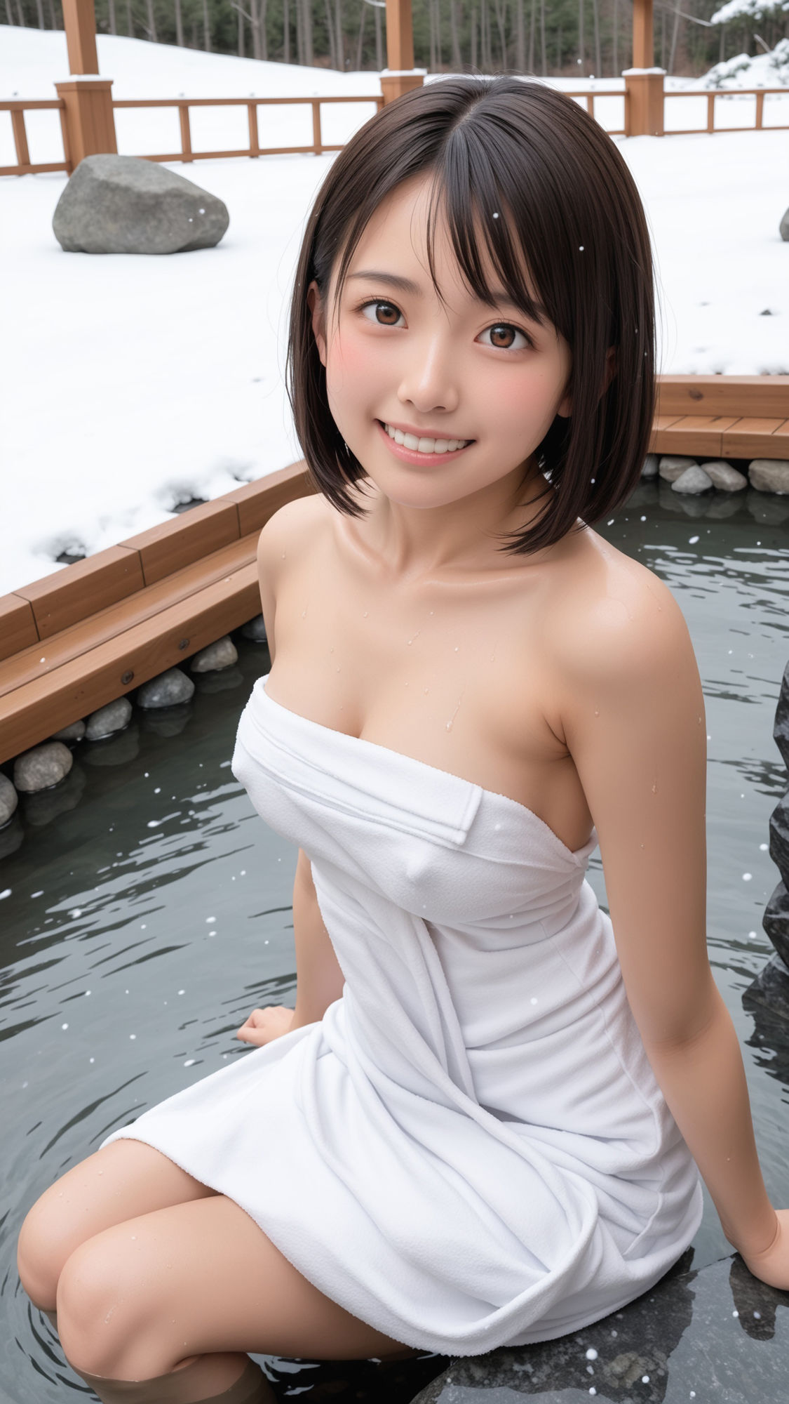 ポツンと雪国秘境に混浴露天風呂。 サンプル1ページ目