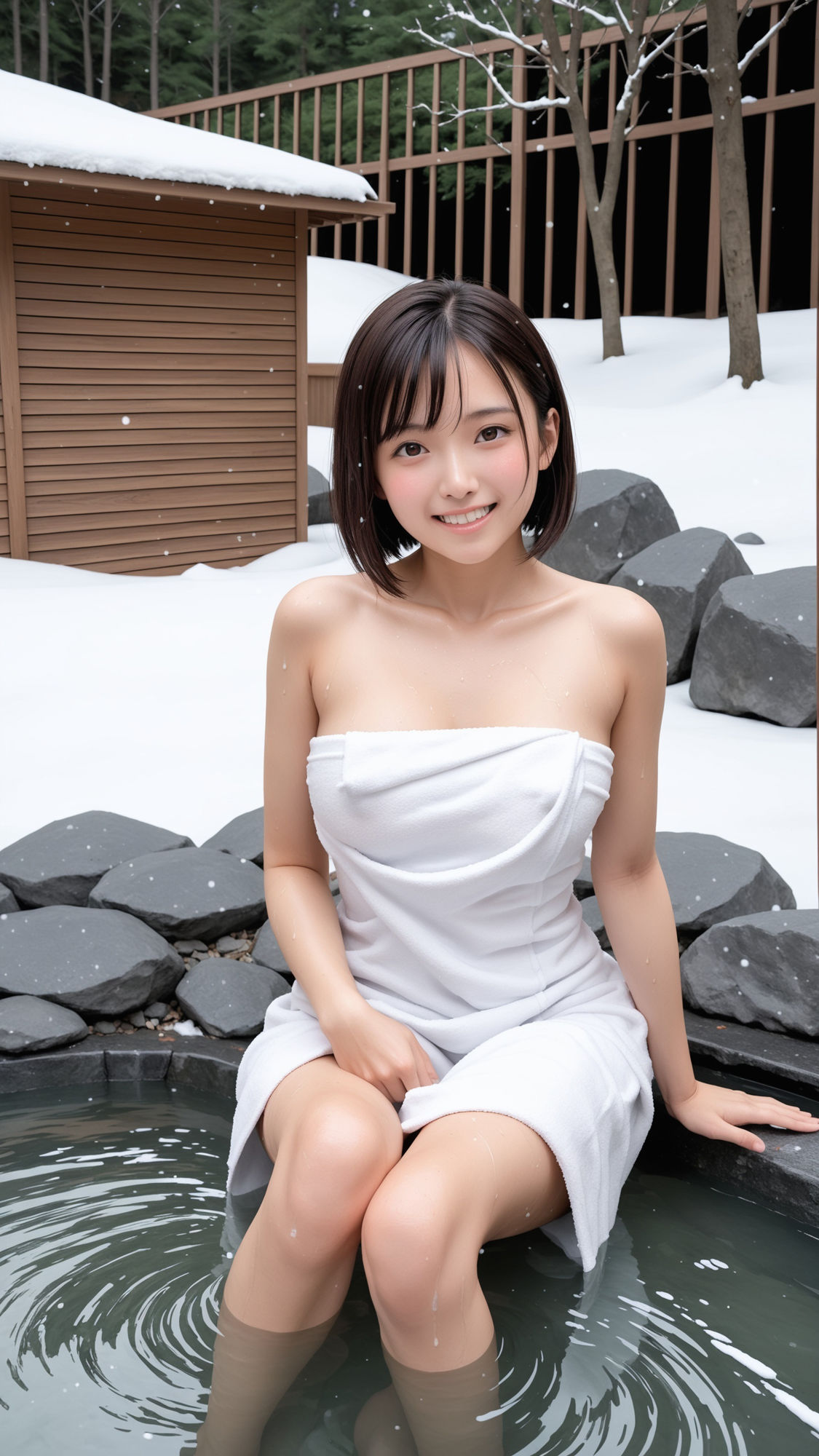 ポツンと雪国秘境に混浴露天風呂。 サンプル8ページ目