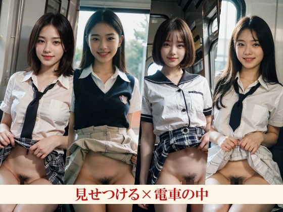 見せてくれるノーパン彼女〜可愛い彼女がスカートめくったらノーパンで陰毛〜学校でも外でも電車でも！ サンプル5ページ目